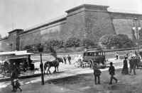 Horsecar from LIRR Ferries on 42nd St. at Orig. Croton Reservoir- 5th Ave., NY, NY (View SW) - c. 1875 (Keller).jpg (90295 bytes)